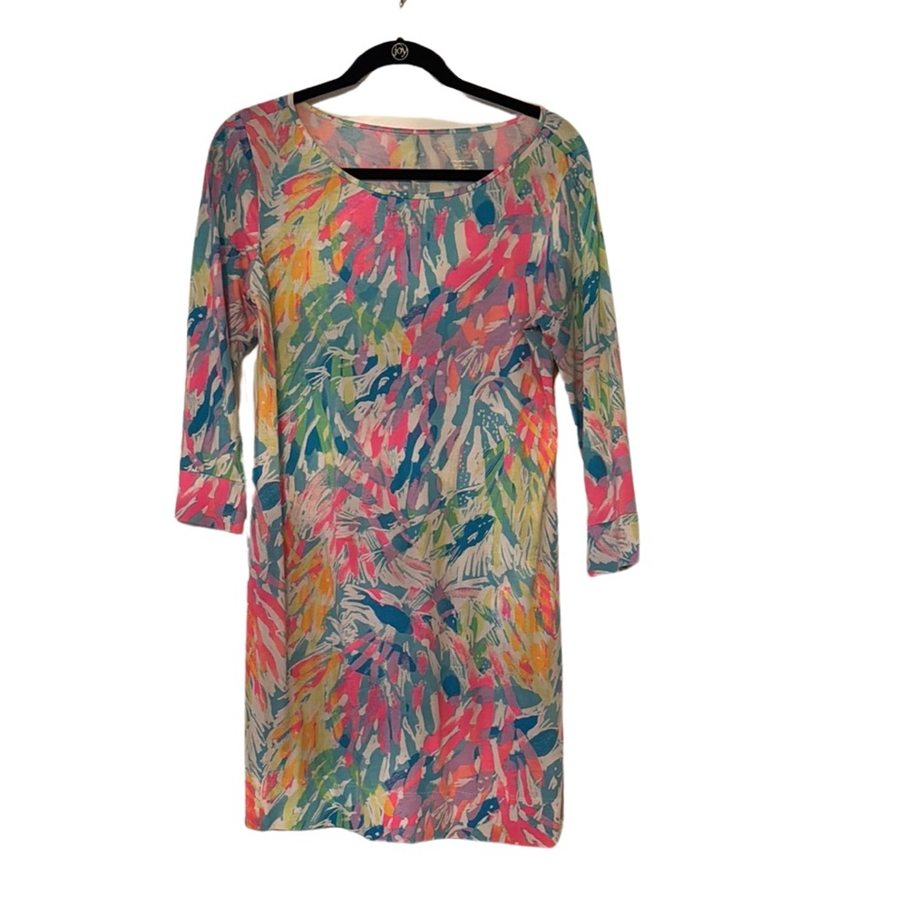 Lilly Pulitzer Neon Sheath Dress 3/4 Sleeve